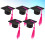 5 unid. mini capa garrafa vinho doutoral com borla rosa 4