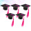 5 unid. mini capa garrafa vinho doutoral com borla rosa 3