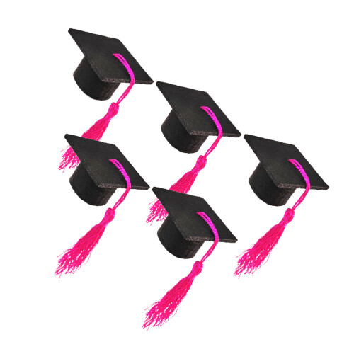 5 unid. mini capa garrafa vinho doutoral com borla rosa
