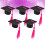 5 unid. mini capa garrafa vinho doutoral com borla rosa 8