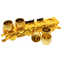 conjunto cálice vinho com taças miniatura e suporte vela