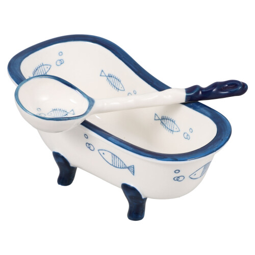 conjunto de tigela de banheira com colher para lanches
