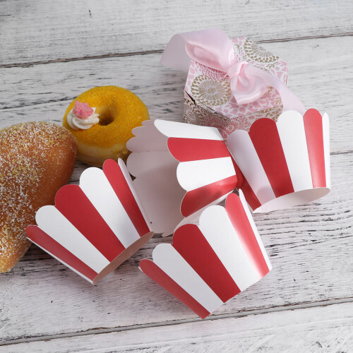 24 gestreifte papier cupcake-förmchen für hochzeit, 1