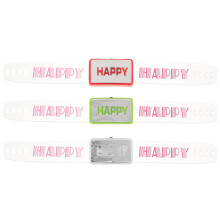 3-teiliges set happy blink-armband grün+rot+weiß