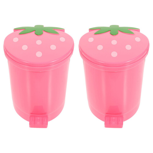 2 cartoon erdbeer mülleimer mini schreibtisch 2