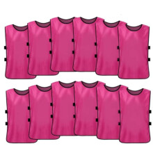 Pinnies Scrimmage Training Vests For Kids And Adults, 12-Piece Set, Size L, Pink, Soccer Pinnies For Team Practice