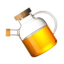 tropffreie öl-essig-flasche aus borosilikatglas mit holzdeckel