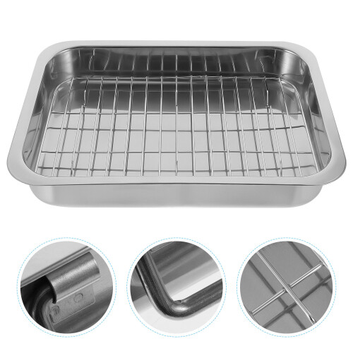 1 Set Backblech Mit Rost Ofen-Geschirr Backform 2