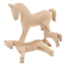 3 de caballo de madera sin pintar para decoración o manualidades