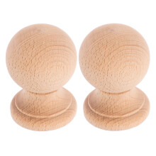 2 unidades bola madera 10 cm para remate poste barandilla puerta