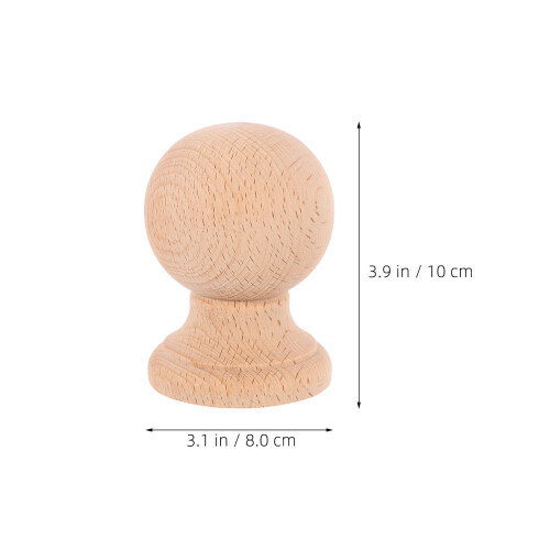 2 unidades bola madera 10 cm para remate poste barandilla puerta 1