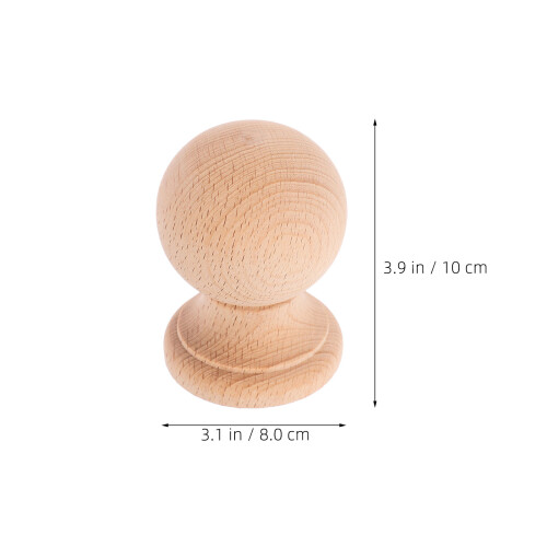 2 unidades bola madera 10 cm para remate poste barandilla puerta 2