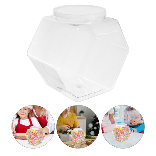 bote transparente hexagonal para galletas y dulces, gran capacidad 2