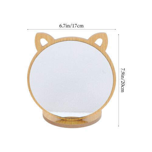 Wooden Vanity Mirror Fine Workmanship Desktop Travel 1