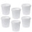 6Pcs Plastic Storage Buckets with Lids Airtight White Home Use 1