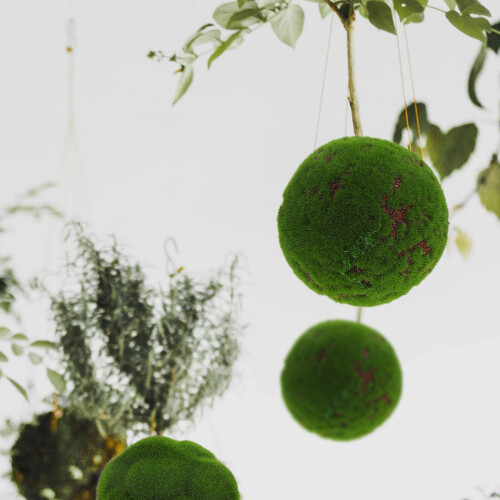 2pcs Artificial Moss Grass Balls for Ceiling Decor Window Display 2