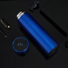 Vacuum Flask, 500 Ml Kettle, Stainless Steel, Led Touchscreen Temperature Display, Sealed Smart Cup Bottle (Blue)