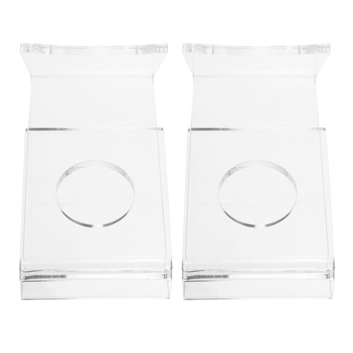 2 Pcs Paddle Table Tennis Racket Display Holder Transparent