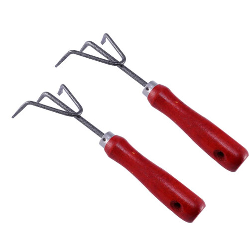 2 pcs practical three-tooth weeding rake for garden use