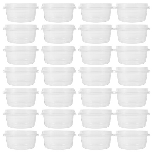 50 Sets Fruit Cups With Lid Clear Containers Lids Cover Similu