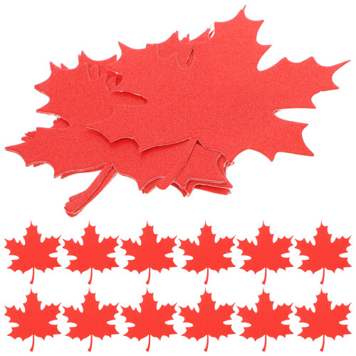 4 Pack Red Cardboard Maple Leaves Unique Leaf Adornment Decorative 2