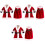 6 Pcs Christmas Cover Decor Suit 3