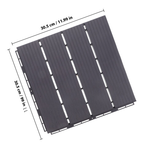 Plastic Interlocking Deck Tile Grey 1pack 12x12x0.7in 1