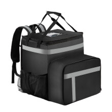Insulated Delivery Bag Waterproof Pizza Bag For Commercial Use Pizza Delivery Backpack Portable Insulated Backpack Black