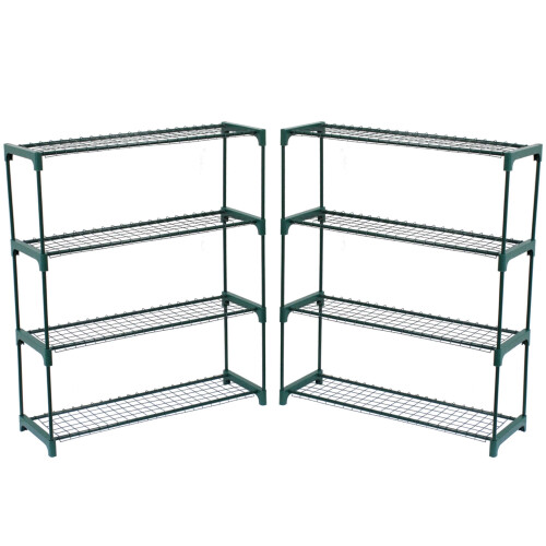 Oypla Oypla Flower Staging Display Greenhouse Racking Shelving Double Pack