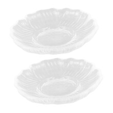 Glass Tea Saucers 2-Piece Set Small Size Clear Glass Coasters Heat Protection For Tables