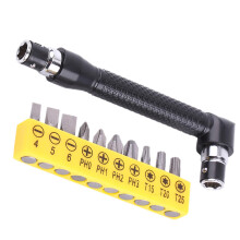 L-Shape 1/4 Inch Hex Socket Wrench, High Hardness Driver, Double-Head Tool, Includes Various Bits