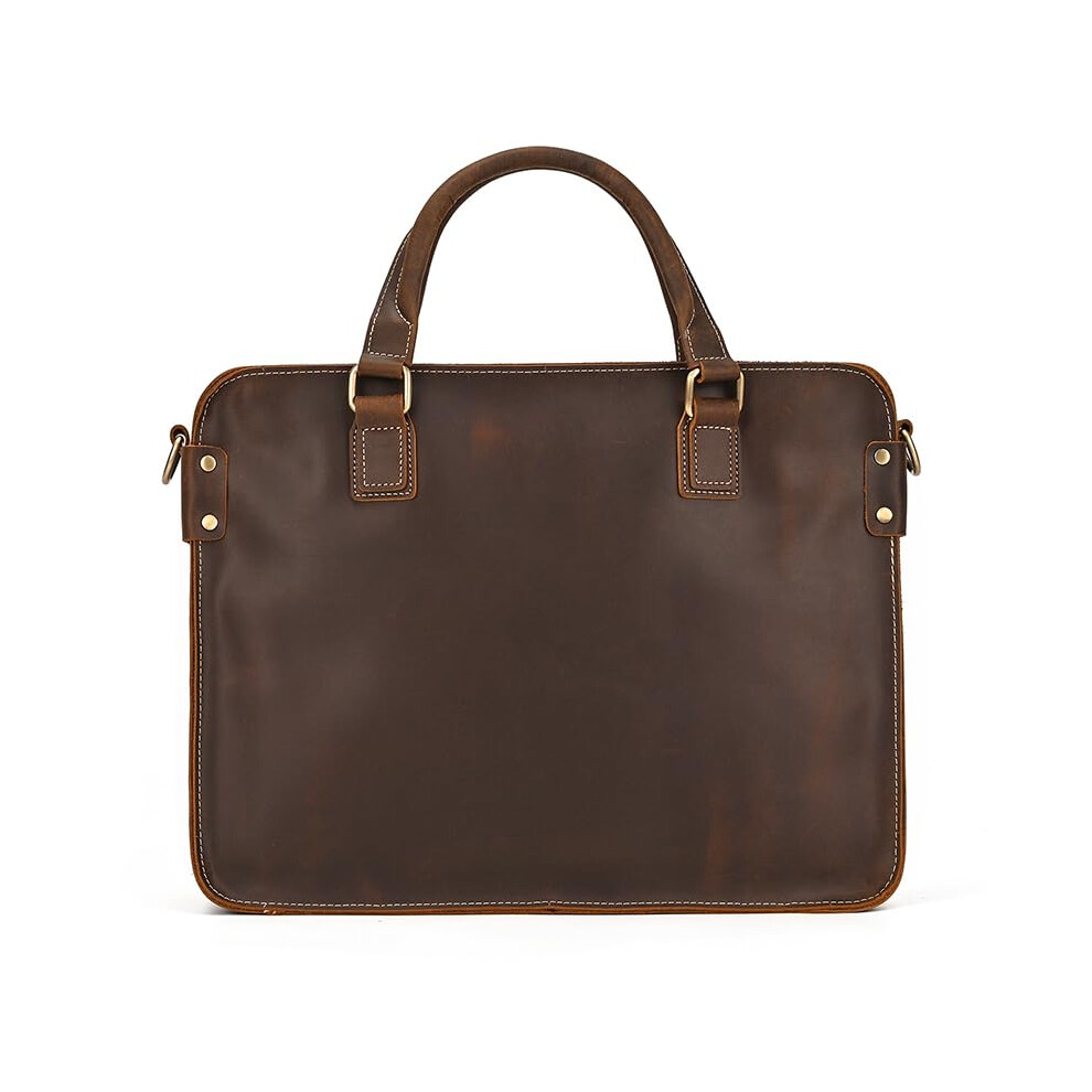 Laptop Bag Men's Genuine Leather 15-Inch Laptop Briefcase Multicolor Compatible With 15-Inch Laptops Brown 9354506042400