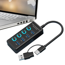 USB Splitter For Laptop High-Speed Multiport Expander, Laptop Port Expander, Multiport Charger For Phones, HDDs, Tablets