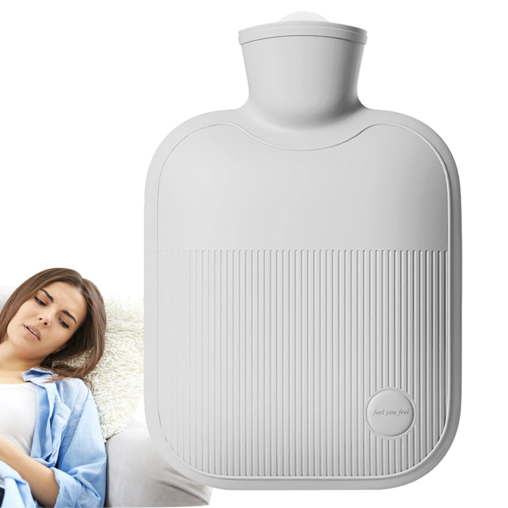 Large Hot Water Bottle 1000ml Hand Foot Warmer Pack Bag Reusable Hot And Cold Compress Neck Shoulder Relief Coral Gray