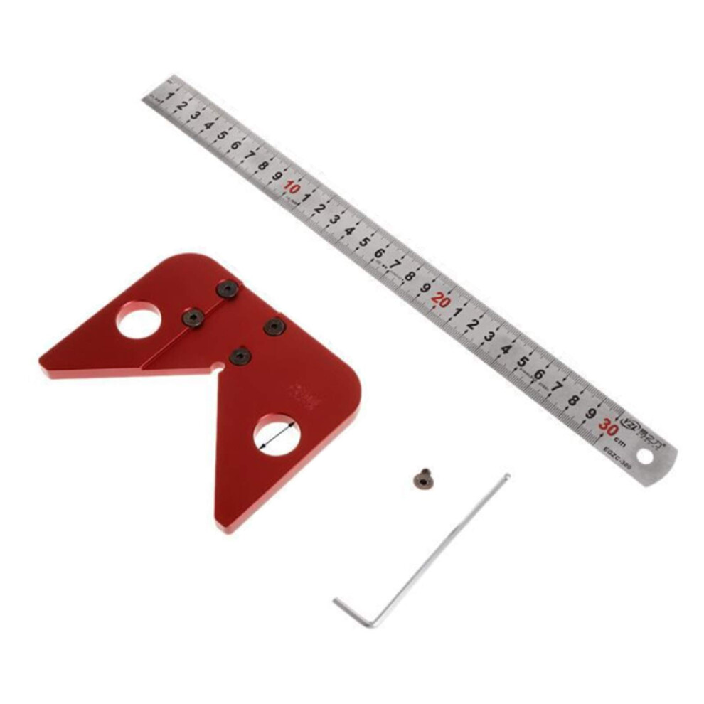 Center Scribe Center Finder Measuring Tool Woodworking, 45/90 Degree Right Angle Line Gauge Carpenter Ruler 9354506042981