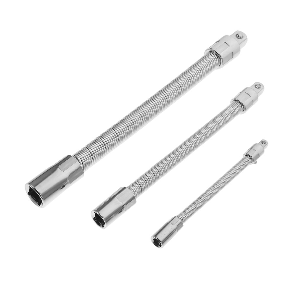 3Pcs Flexible Socket Extension Tool Ratchet Adapter Bendable Wrench Extension Bar For Mechanics And Automotive Use 3-Piece Set, Flexible Extension Bar 9084446184952