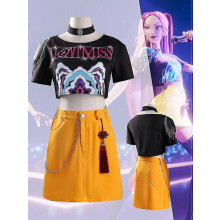 (L)Kpop Demon Hunters Mira Cosplay Kostym Halloween Fest Maskeraddräkt Set För Dam -CANH