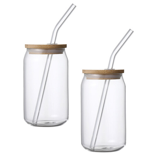 2 glaskaltgetränkebecher mit deckel und