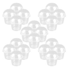 20 250 ml einweg-schalen transparent mit deckel für salad und dessert