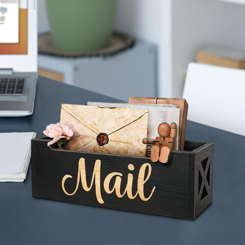 Wall Mounted Or Tabletop Mail Storage Organizer, Mailbox - Home Office Desk Wall Mount Mail Organizer, Size Standard 1