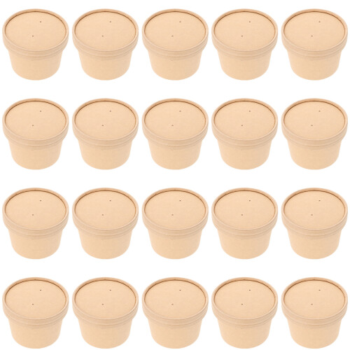 20 Unidades Bolsas Kraft Para Llevar Sopa