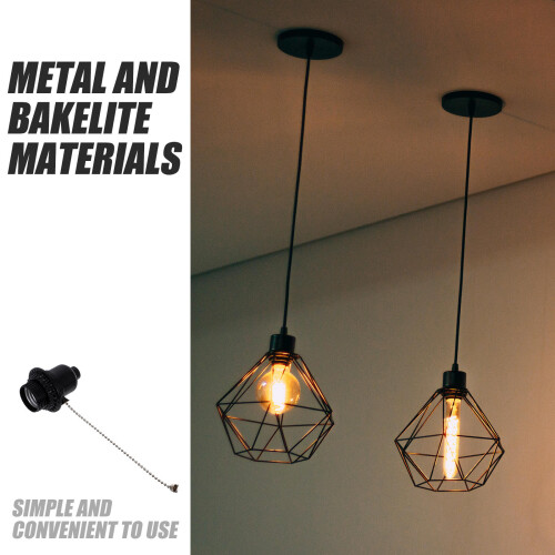 Metal Pull Chain Light Socket E26 for Pendant Table Floor Lamp Fixture 2