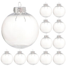 42 Pcs Clear Plastic Fillable Ornament Balls Christmas Pendant
