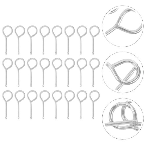 100 Pcs Tag Fire Extinguisher Latch 5.30x2.00x0.30cm Silver 1