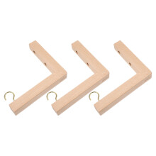 3Pcs Beige Wooden Plant Hangers for Wall Mounted Indoor Flower Pots