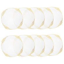 10 pratos transparentes com borda , plástico 26 cm, para festas
