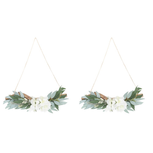 2Pcs Simulated Green Salix Leaf Drooping Wall Hanging For Home Decor 1