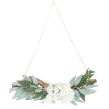 2Pcs Simulated Green Salix Leaf Drooping Wall Hanging For Home Decor