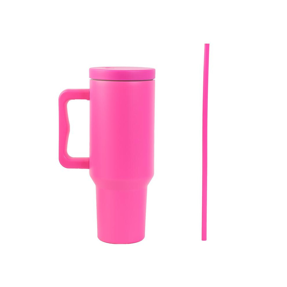 (Rose Red (4th Gen)) [UK Local] 40 oz Tumbler with Handle and Straw, Insulated Stainless Steel Tumbler, Double Vacuum Travel Mug Coffee Cup Drinkware-image-OPC-PKTWGQ7-NEW