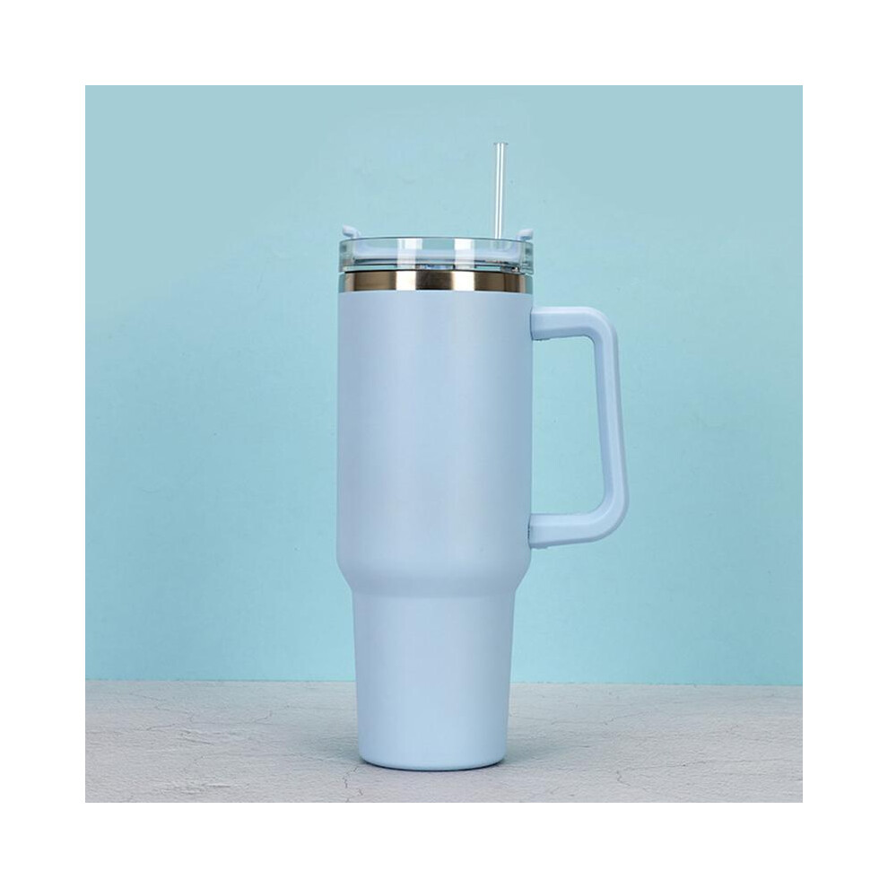 (Blue) [UK Local] 40 oz Tumbler with Handle and Straw, Insulated Stainless Steel Tumbler, Double Vacuum Travel Mug Coffee Cup Drinkware Flasks-image-OPC-PKTWGPX-NEW